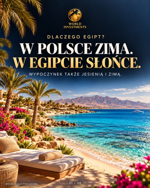 PIERWSZA NIERUCHOMOŚĆ ZA GRANICĄ? ODKRYJ MOŻLIWOŚCI W EGIPCIE.🇪🇬

Poranna kawa w słonecznym Egipcie we własnym apartamencie. Dni nad Morzem Czerwonym. Wyjazd po słońce wtedy, gdy w Polsce trwa zima.

Z World Investments poznasz możliwości zakupu nieruchomości w Egipcie.

Dlaczego warto przyjrzeć się właśnie temu kierunkowi?
☀️ Wypoczynek również jesienią i zimą.
🌊 Morze Czerwone, rafy koralowe i nurkowanie.
✈️ Bezpośrednie połączenia z Polski do Hurghady.
🔑 Możliwość połączenia własnych pobytów z wynajmem także poza wakacjami.

Własny apartament może służyć Twoim planom na odpoczynek i dawać szansę na dodatkowy dochód. 

Sprawdź z Nami konkretna nieruchomość, koszty i sposób zarządzania najmem.

Chcesz poznać dostępne apartamenty i ceny?
Napisz „EGIPT” w wiadomości porozmawiajmy o Twoim miejscu nad Morzem Czerwonym.

🌍 World Investments | Nieruchomości premium na świecie
Inwestuj globalnie. Żyj wyjątkowo.
📞 501 093 773
📞 510 026 937

#WorldInvestments #NieruchomościWEgipcie #ApartamentWEgipcie #Hurghada #MorzeCzerwone