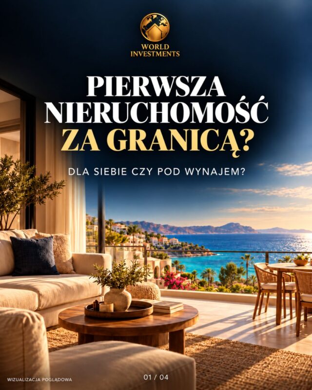 ZANIM WYBIERZESZ WIDOK Z TARASU, USTAL, CZEGO POTRZEBUJESZ.🔑🌍

Pierwsza nieruchomość za granicą zaczyna się od dobrego planu. Własne miejsce na urlopy, apartament pod wynajem, a może połączenie obu celów?

Przed wyborem oferty warto sprawdzić:

✨ CEL jak chcesz korzystać z nieruchomości?
✨ BUDŻET ile wyniesie zakup, wyposażenie i późniejsze utrzymanie?
✨ LOKALIZACJĘ czy odpowiada Twoim planom i potrzebom przyszłych gości?
✨ SZCZEGÓŁY OFERTY standard, dokumenty, terminy i opłaty.

W World Investments zaczynamy od rozmowy o Tobie, Twoich oczekiwaniach, możliwościach i planach. To punkt wyjścia do wyboru ofert, którym warto przyjrzeć się bliżej.

📩 Napisz „START” w wiadomości i powiedz, czy szukasz apartamentu dla siebie, pod wynajem czy w obu celach.

📞 501 093 773
📞 510 026 937
📧 office@worldinvestments.eu

WORLD INVESTMENTS
Inwestuj globalnie. Żyj wyjątkowo.

#WorldInvestments #NieruchomościZaGranicą #ApartamentZaGranicą
